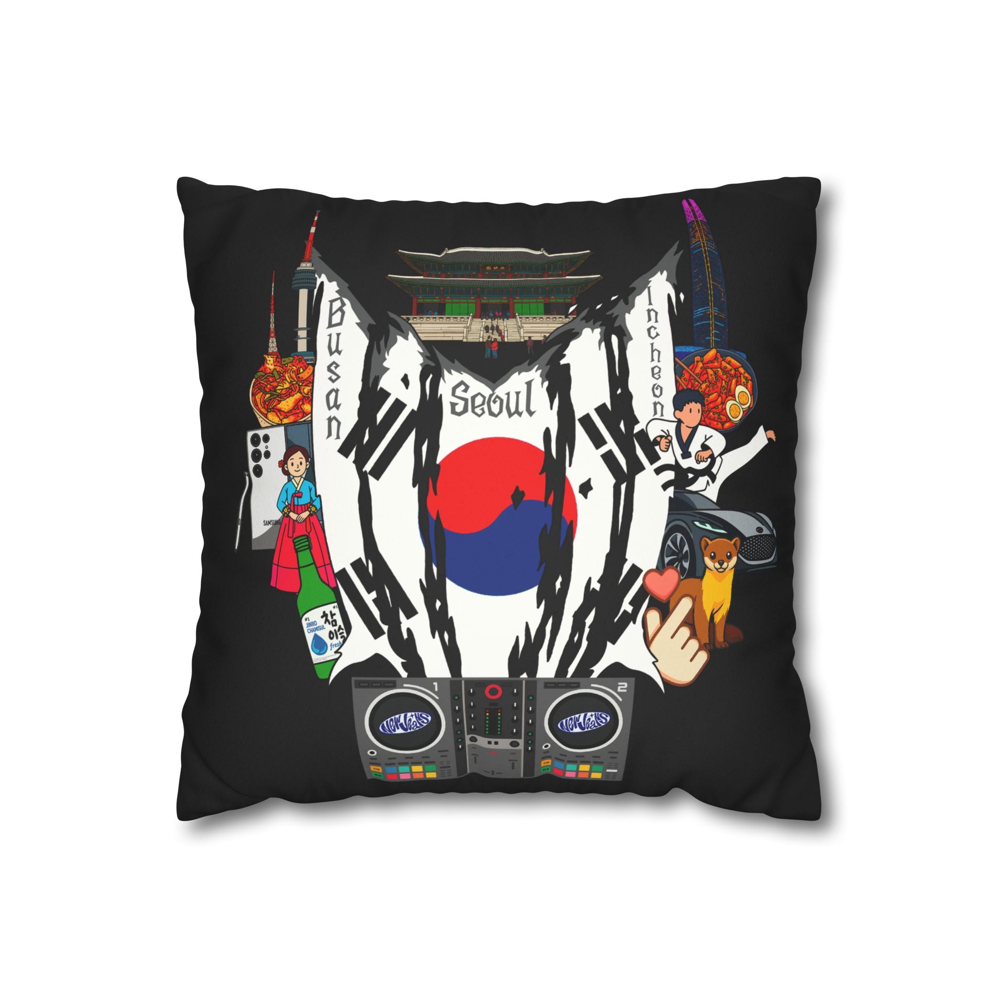 South Korea (New Jeans) Square Pillowcase 14x14