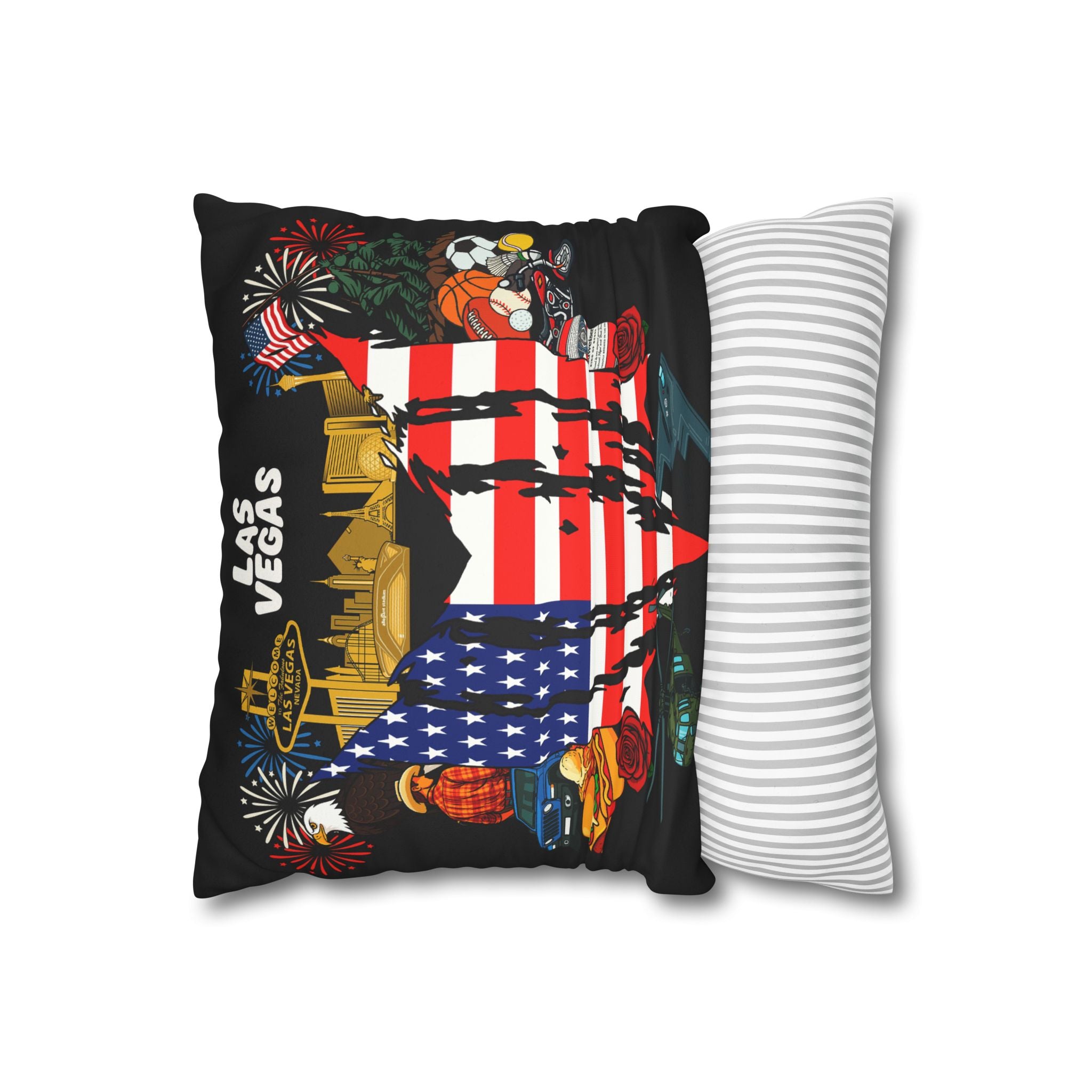 USA (Las Vegas) Square Pillowcase 14x14