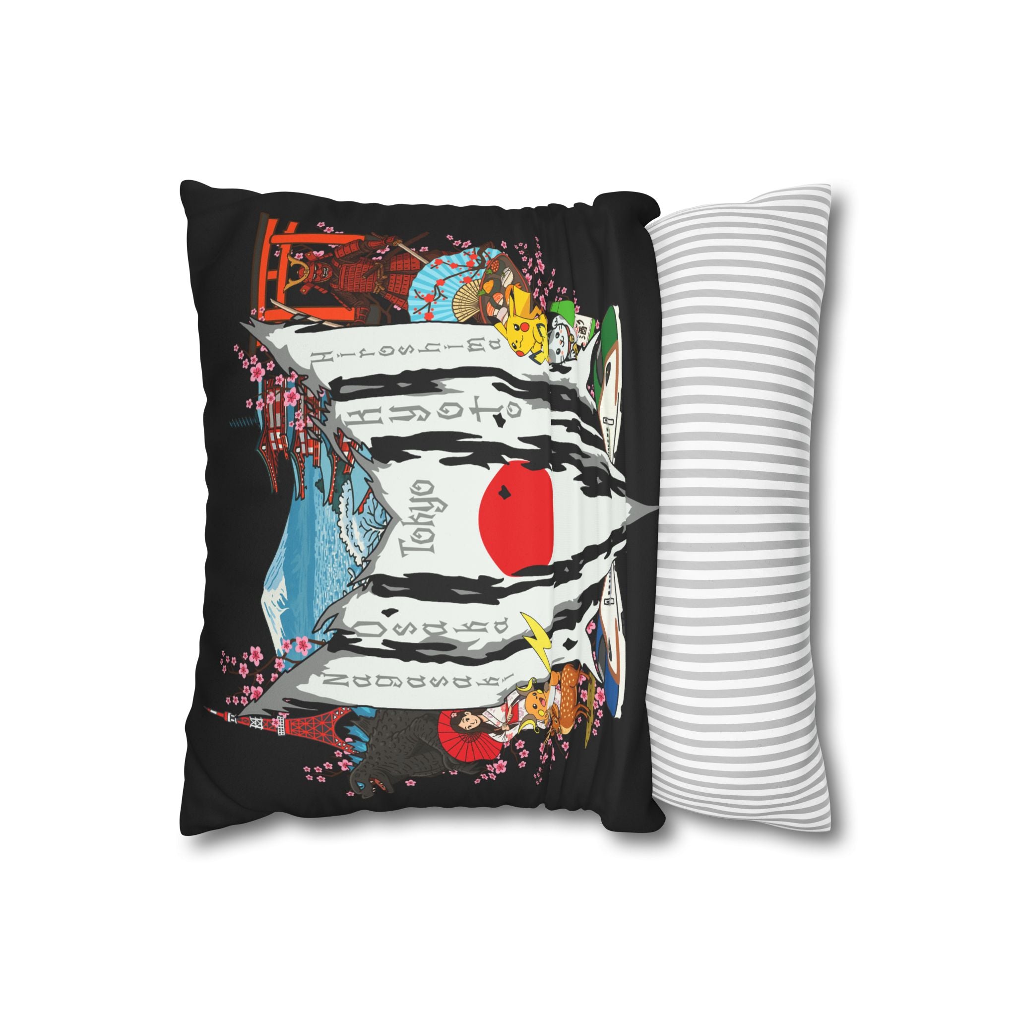 Japan Pika Square Pillowcase 14x14