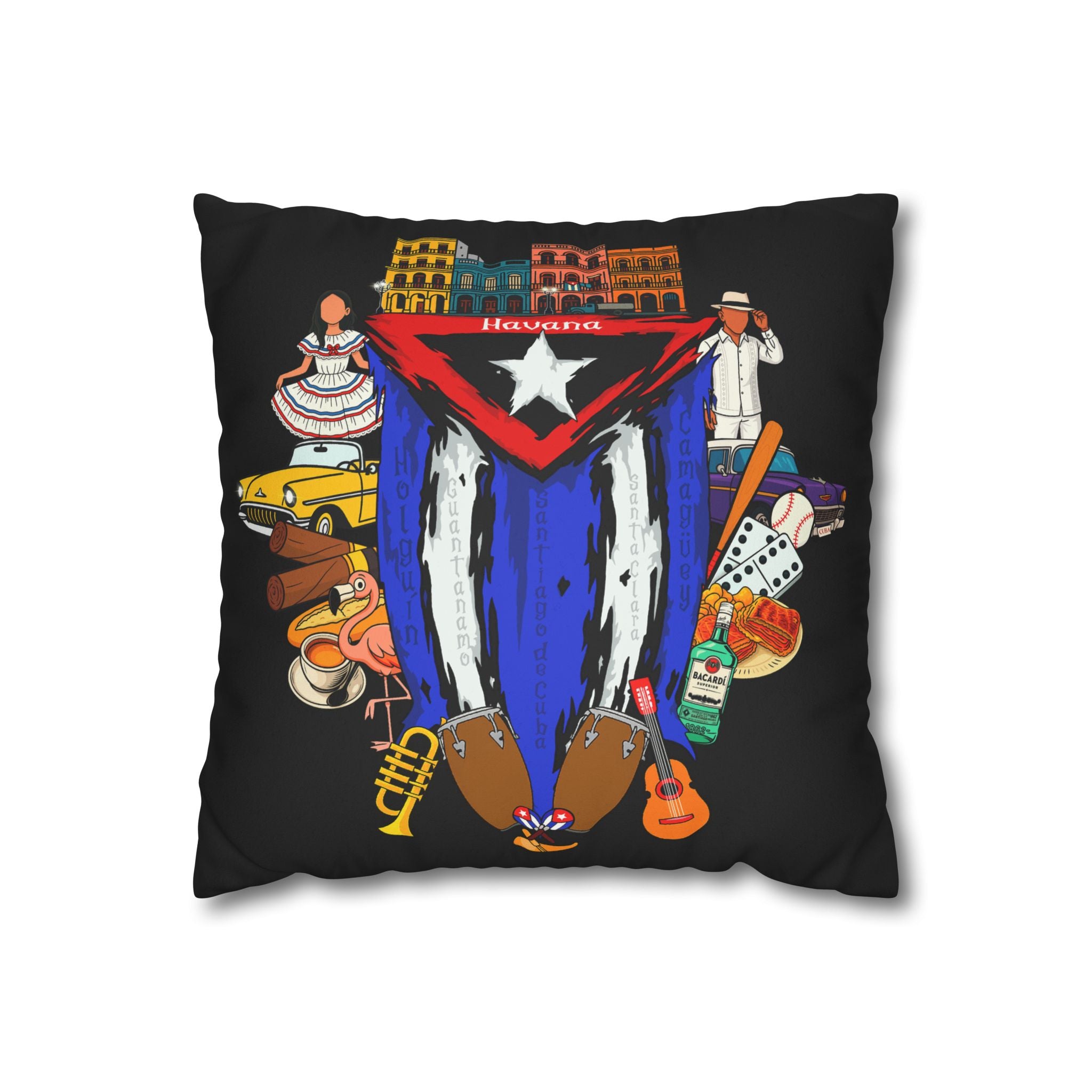 Cuba Square Pillowcase 14x14
