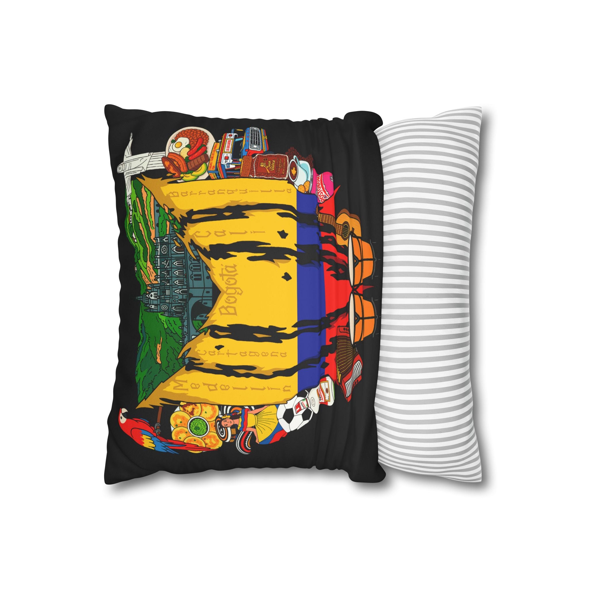 Colombia Collage Square Pillowcase 14x14