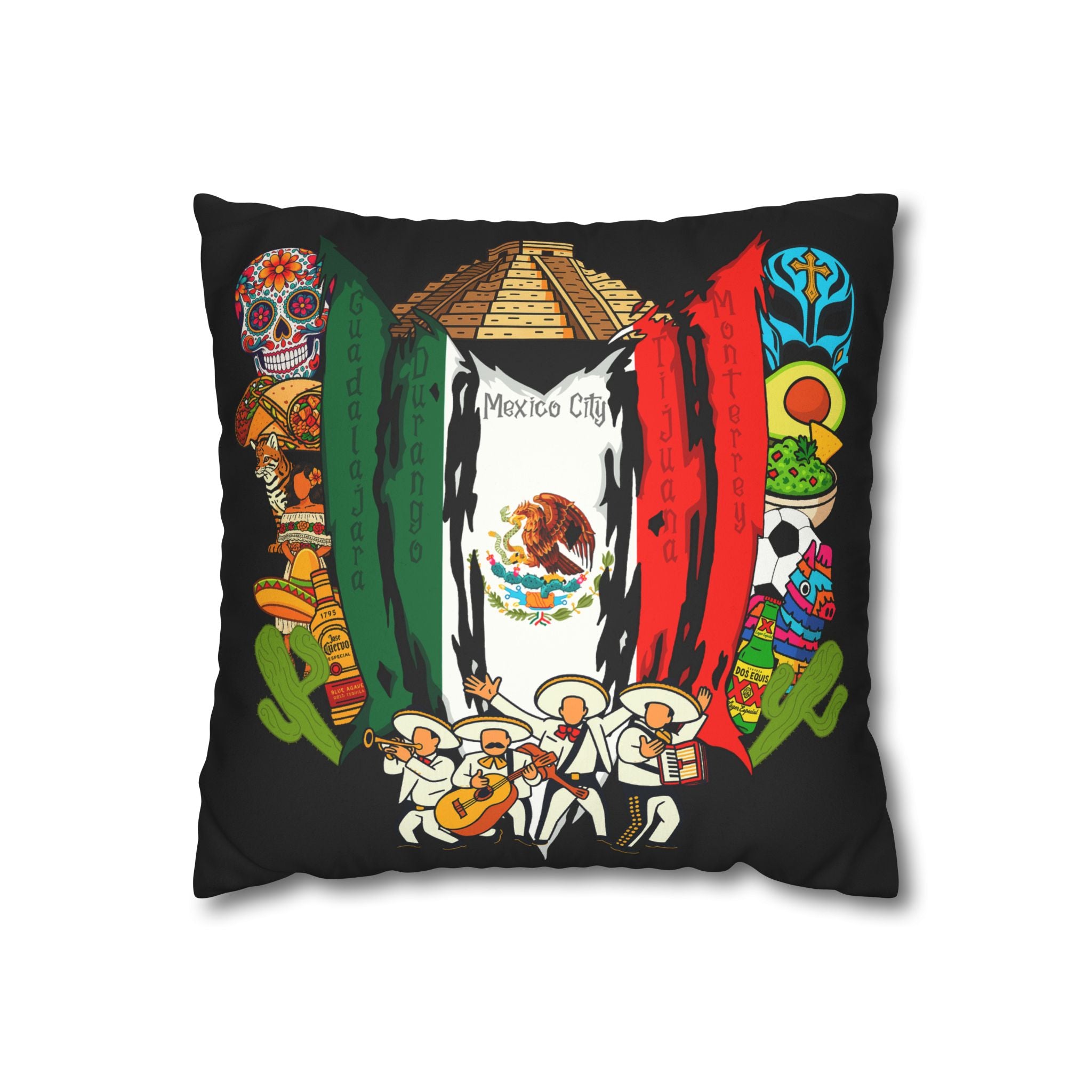 Mexico Dos Eq Square Pillowcase 14x14