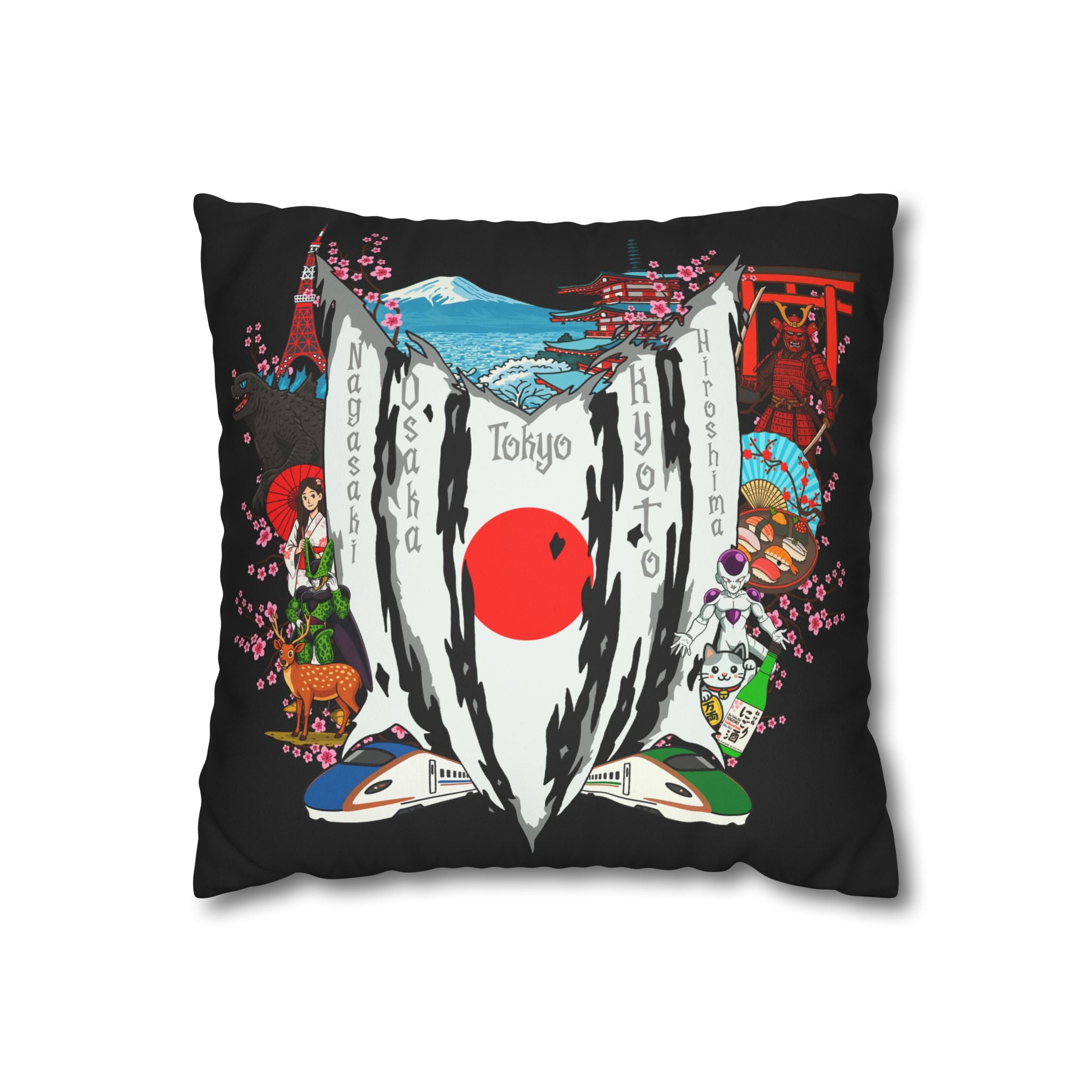 Japan CellFrie Square Pillowcase 14x14