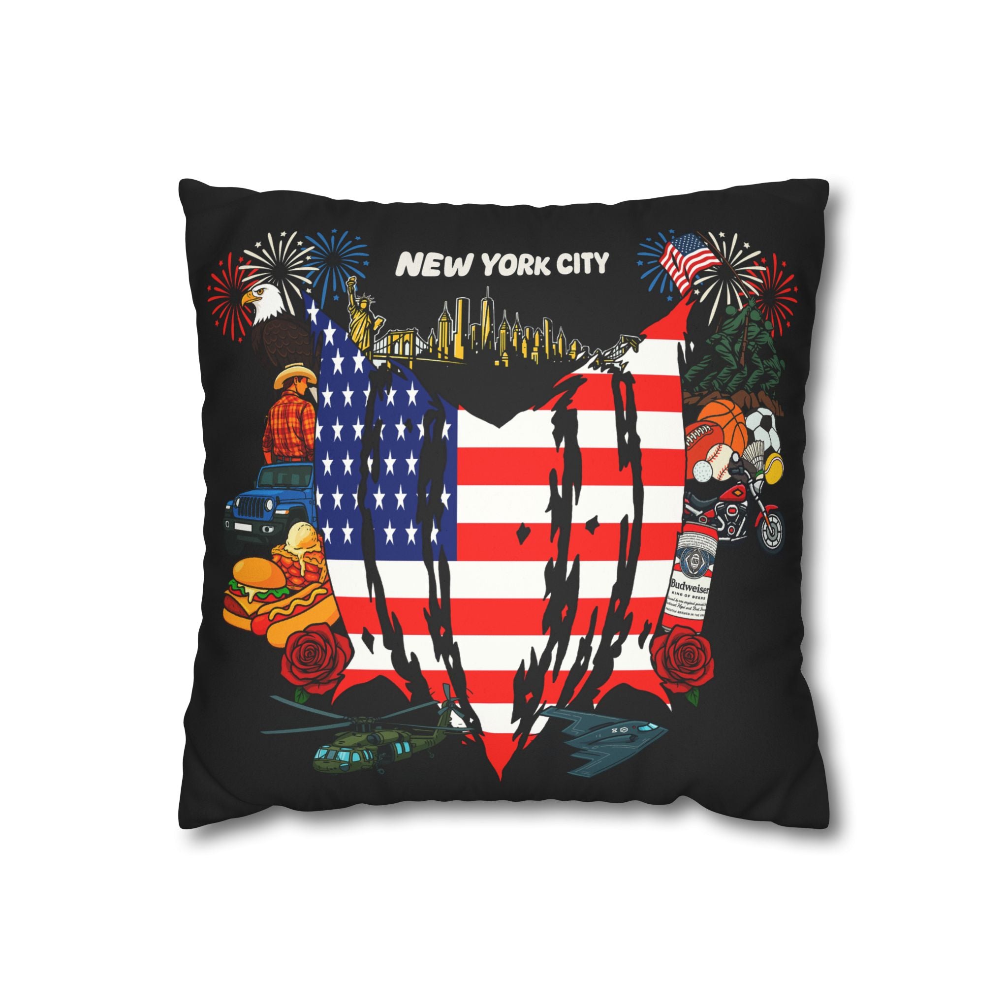 USA (NYC) Square Pillowcase 14x14