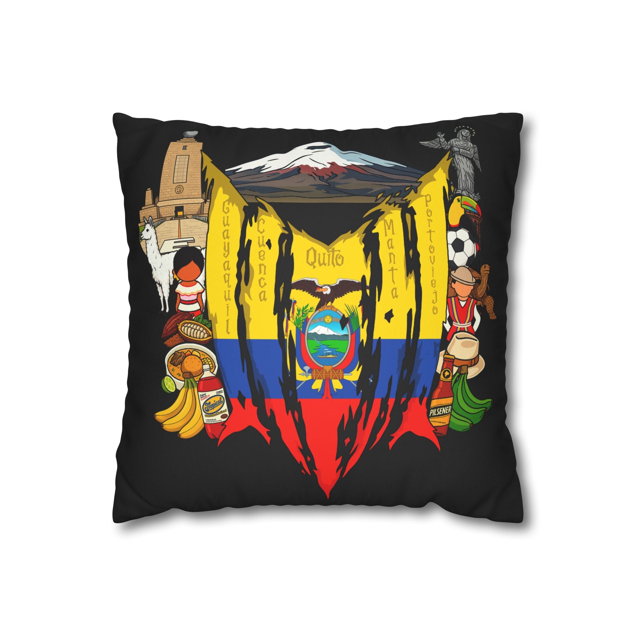 Ecuador Square Pillowcase 14x14
