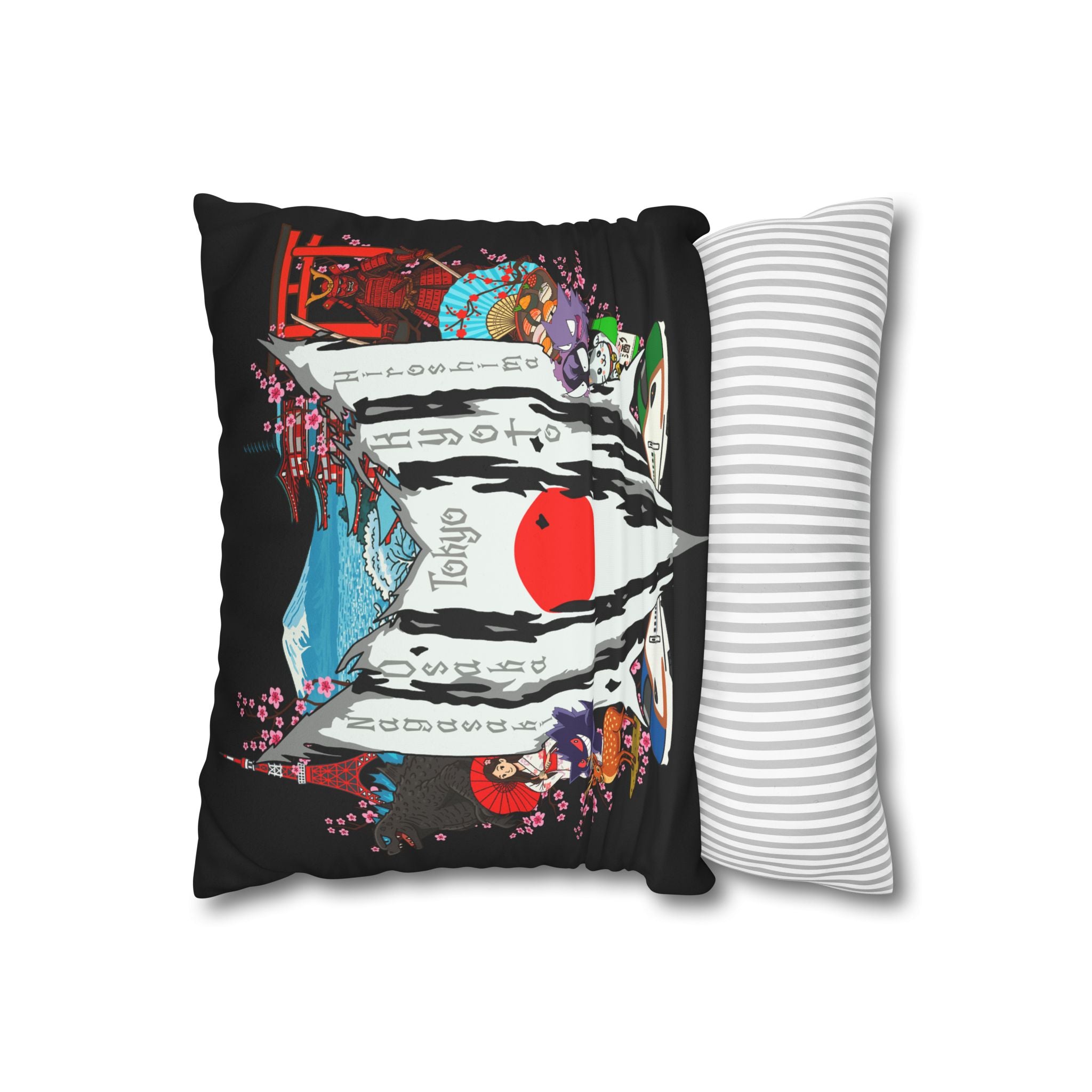 Japan Ghost Square Pillowcase 14x14
