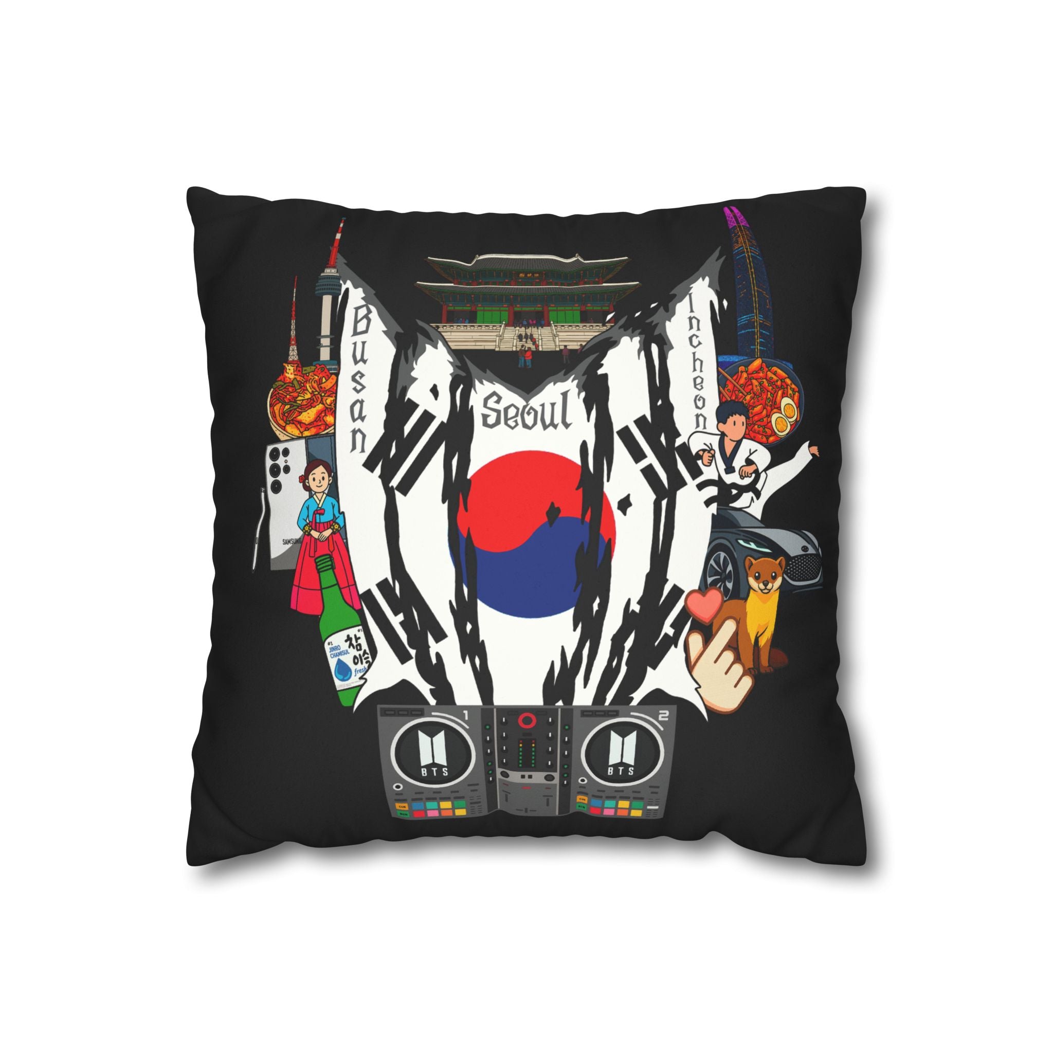 South Korea (BTS) Square Pillowcase 14x14