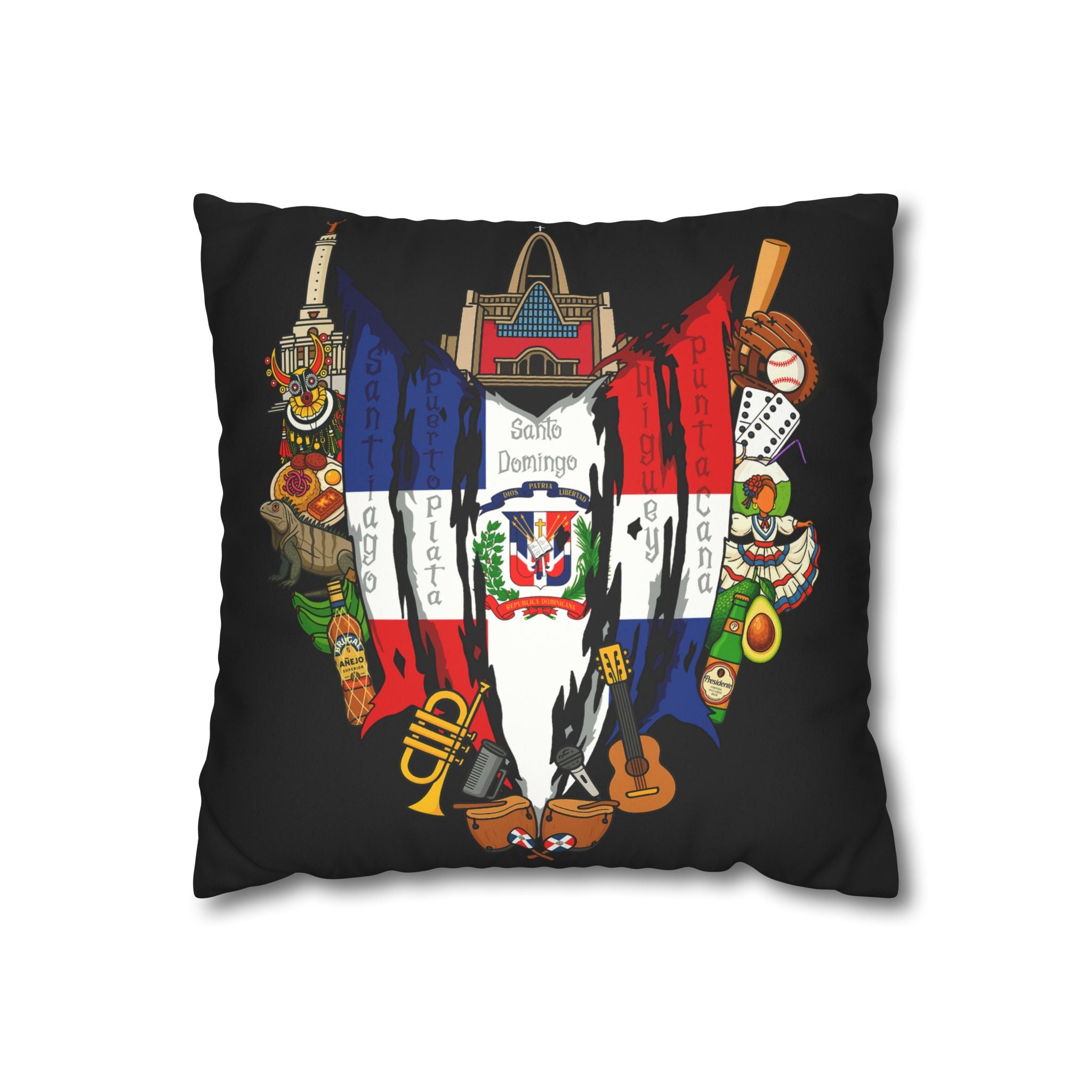 Dominican Republic Square Pillowcase 14x14