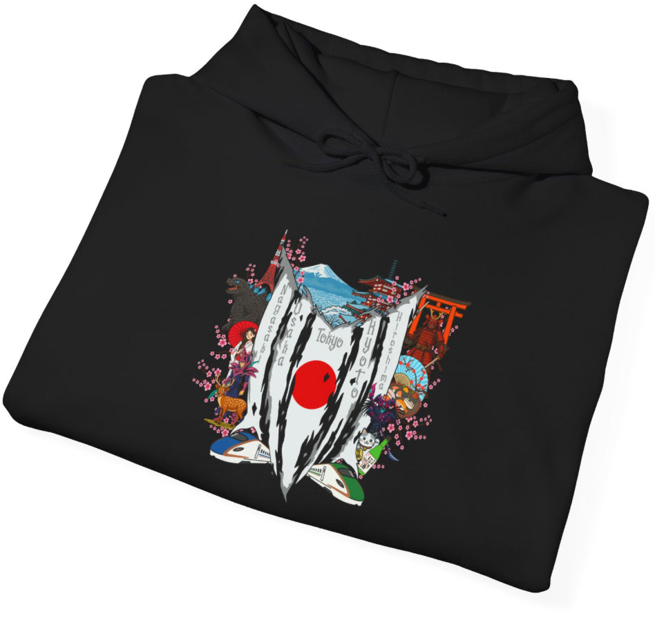 Japan BlackChaos Collage Hoodie
